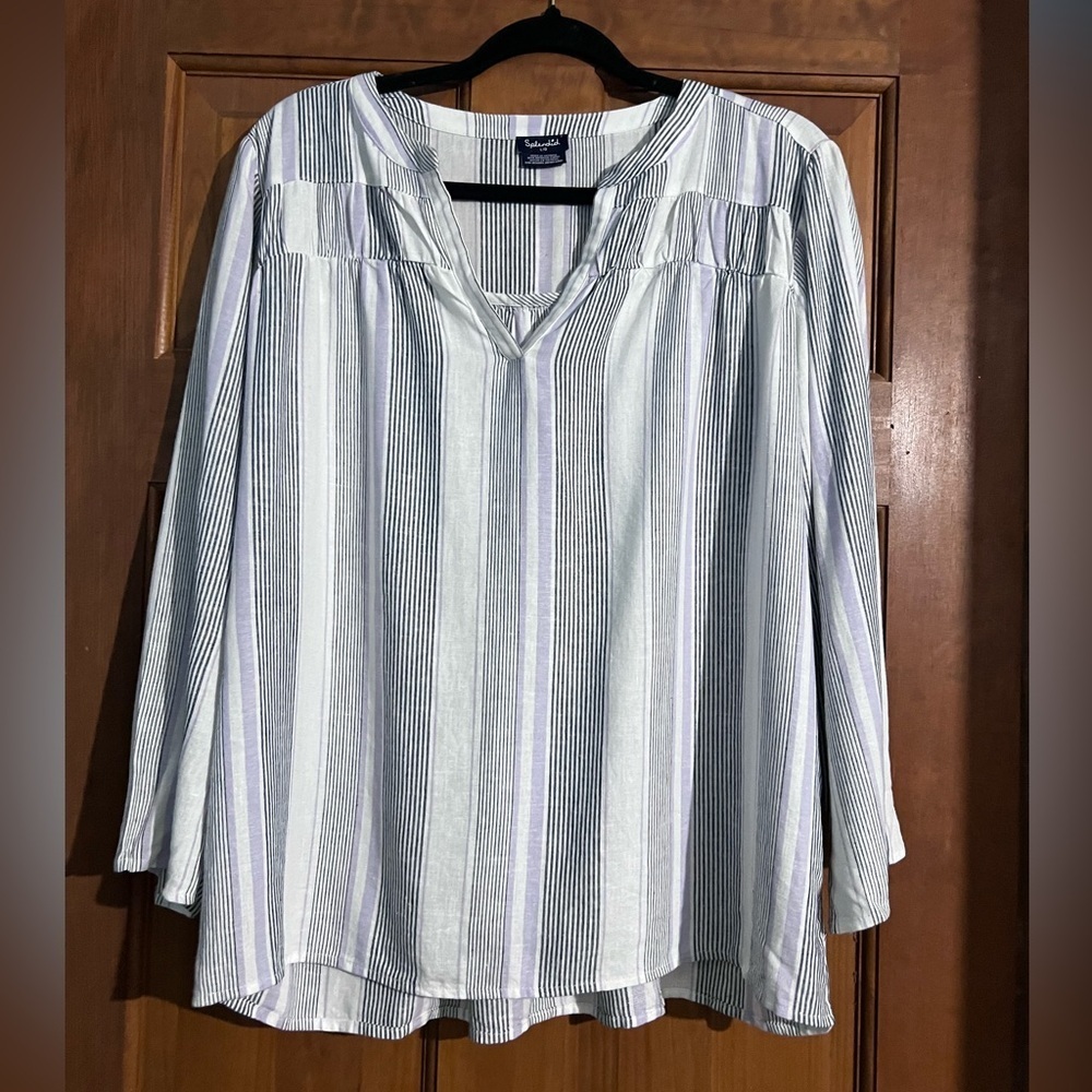 Splendid purple & grey striped top​​​